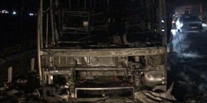 Yanan otobüsteki 38 yolcu ölümden döndü