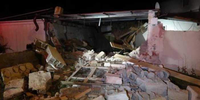 Kayseri'de mutfak tüpü patladı: Evin bir bölümü yıkıldı