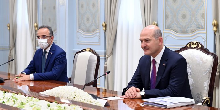 Özbekistan Cumhurbaşkanı Mirziyoyev, İçişleri Bakanı Soylu ile görüştü