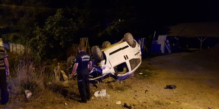 Samsun'da hafif ticari araç takla attı: 2 ölü, 3 yaralı
