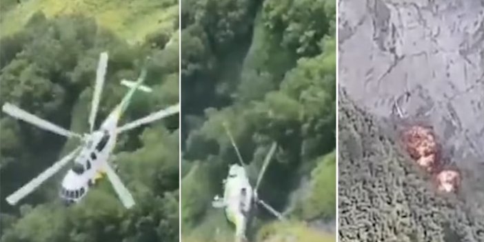 Gürcistan'da helikopter düştü 8 ölü düşüş anı saniye saniye kameraya yansıdı
