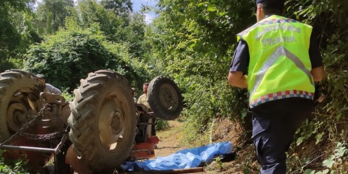 Kontrolünü kaybeden tuğla yüklü traktör devrildi: 1 ölü