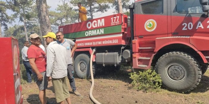 Denizli’de korkutan yangın