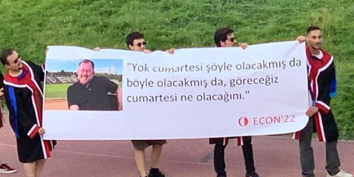 Sergen Yalçın'ın sözünü pankarta yazdılar. ODTÜ'lülerin orantısız zekası