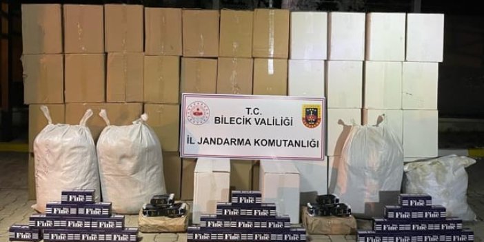 Bilecik'te 94 kilo kaçak tütün ile 1 milyon 840 adet boş makaron ele geçirildi