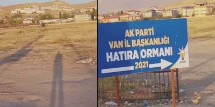 AKP hatıra ormanını çorak bıraktı. Sosyal medyada alay konusu oldu