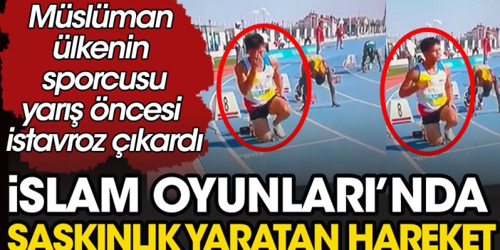 İslami Oyunlarda Müslüman ülke sporcusu yarış öncesi haç çıkardı