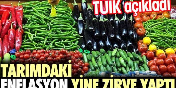 TÜİK açıkladı. Tarımdaki enflasyon yine zirve yaptı