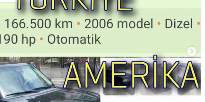 Aynı cip ABD'de 3.500 dolar bizde 750 bin TL. Amerika'da 1 aylık ücretle cip alınıyor