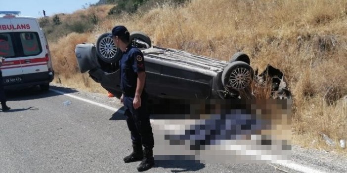 Otomobil kontrolden çıkarak takla attı: 1 ölü, 4 yaralı