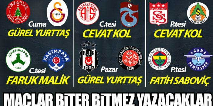 Süper Lig'de heyecan kaldığı yerden devam ediyor! Maçlar biter bitmez yazacaklar