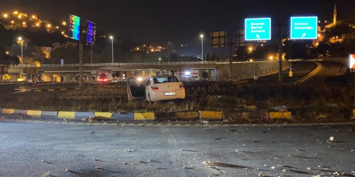 Kontrolden çıkan otomobil refüje çıktı: 1 yaralı