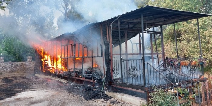 Muğla'da bungalov evde yangın