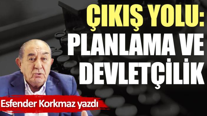 Çıkış yolu: Planlama ve devletçilik