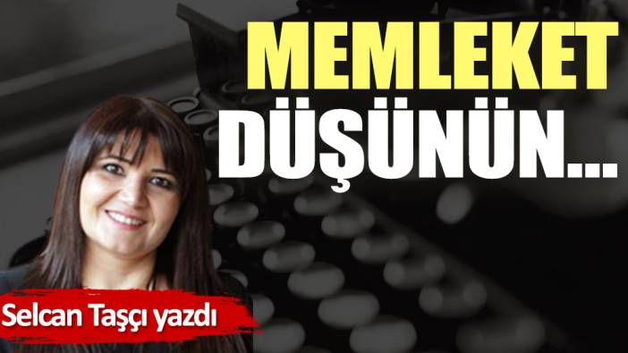 Memleket düşünün…