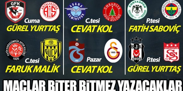 Süper Lig'de 4.hafta heyecanı başlıyor! Maçlar biter bitmez yazacaklar