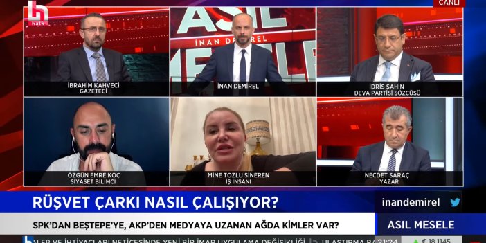 Sedat Peker'in 'rüşvet çarkı' iddialarında adı geçen Mine Tozlu Sineren canlı yayında açıklamalarda bulundu: Beştepe'de bu tip işlerle ilgilenen özel bir ekip var