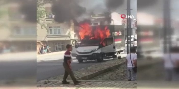 Deodorant patladı araç alev alev yandı