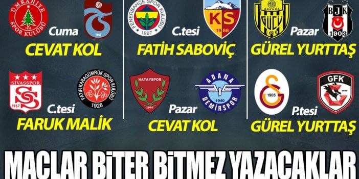 Süper Lig'de 5. hafta heyecanı başlıyor! Maçlar biter bitmez yazacaklar