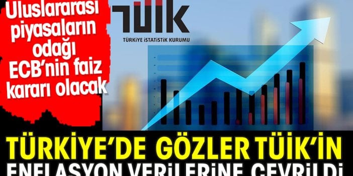 Türkiye'de gözler TÜİK'in enflasyon verilerine çevrildi. Uluslararası piyasaların odağında ise ECB'nin faiz kararı var