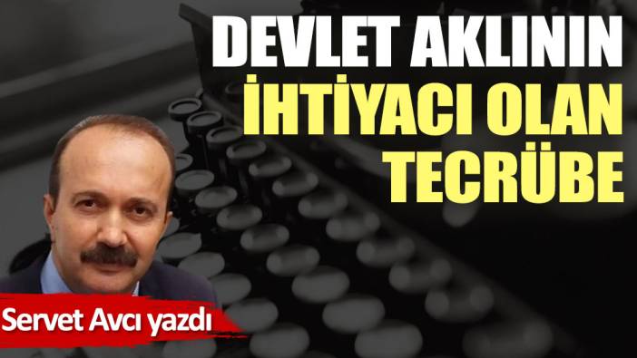 Devlet aklının ihtiyacı olan tecrübe