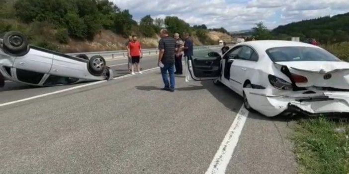 Tekirdağ'da iki otomobil çarpıştı: 2 yaralı