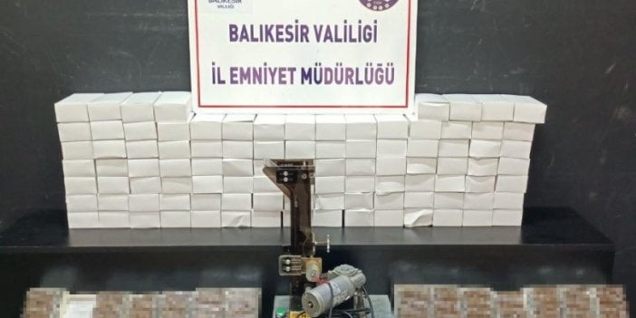 Balıkesir'de 6 bin adet doldurulmuş makaron ele geçirildi