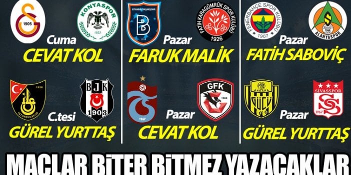 Süper Lig'de 7. hafta heyecanı başlıyor! Maçlar biter bitmez yazacaklar