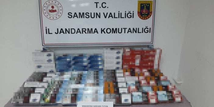 Samsun'da 16 bin 800 dal dolu makaron ele geçirildi