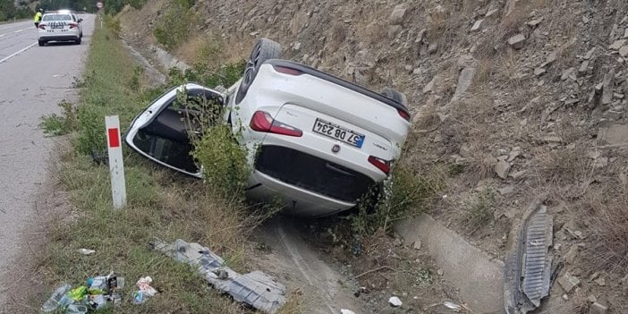 Sinop’ta otomobil devrildi: 3’ü çocuk 5 kişi yaralandı