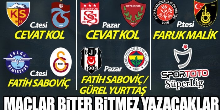 Spor Toto Süper Lig'de 8.hafta heyecanı başlıyor! Maçlar biter bitmez yazacaklar