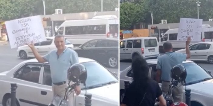 AKP üyesi vatandaş ‘iş arıyorum’ yazan dövizle sokak sokak geziyor! “İşsizlik yok, iş beğenmeme var diyenler belki kendi üyelerine inanır”