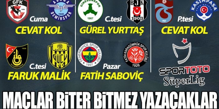 Spor Toto Süper Lig'de 9.hafta heyecanı! Maçlar biter bitmez yazacaklar