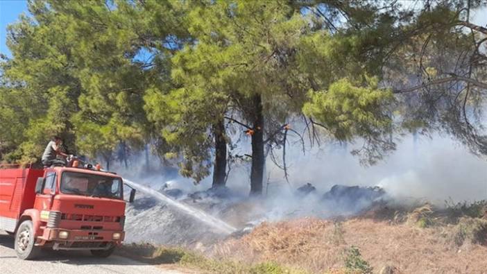 Antalya'da orman yangını. Bölgeye itfaiye ekipleri sevk edildi (10 Ekim 2022)