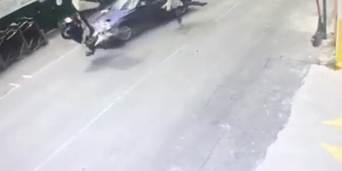 Feci kaza. Motosiklet bir yere sürücü başka yere savruldu 