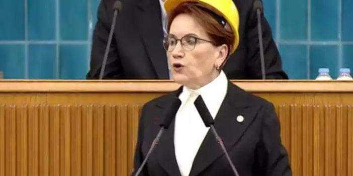 Akşener kürsüye baretle çıktı