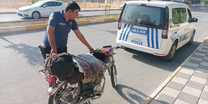 Adıyaman’da durdurulan motosiklet çalıntı çıktı