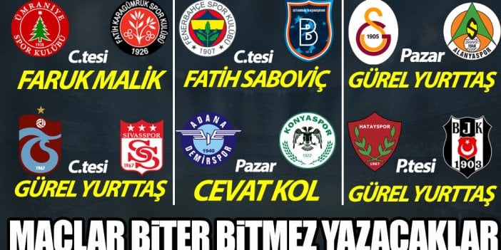 Spor Toto Süper Lig'de 11.hafta heyecanı! Maçlar biter bitmez yazacaklar