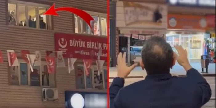 Sivas'ta BBP'lilerden İmamoğlu'na sürpriz teklif. Hepsi birden cama çıkıp seslendi