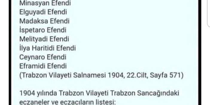 İşte Abdülhamit döneminde Trabzon'daki doktor ve eczacıların listesi. Bir tane bile okur yazar Türk yok onlar cephede