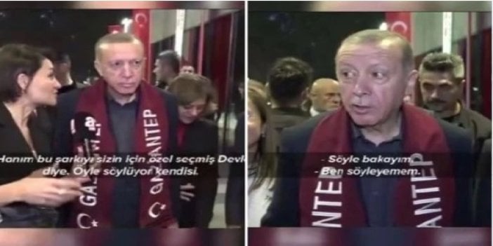 Erdoğan, A Haber muhabiri şarkı söylemek istemeyince böyle yanıt verdi: Ayak yapma ayak yapma 