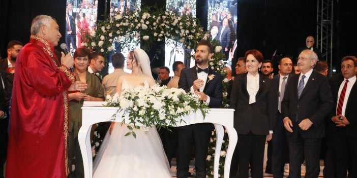 Meral Akşener ve Kemal Kılıçdaroğlu nikah şahidi oldu. Mansur Yavaş ve Ekrem İmamoğlu da katıldı