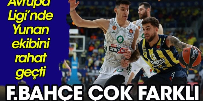 Fenerbahçe Panathinaikos'u ezdi geçti