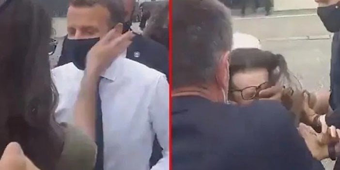 Macron kadından tokat yedi