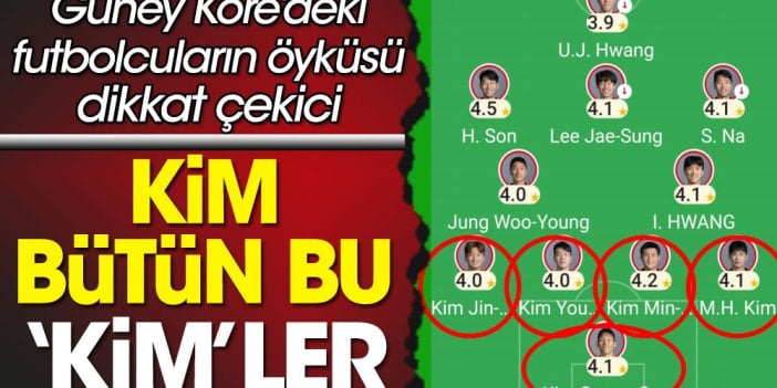 Güney Kore'de neden Kim isimli 6 futbolcu ilk 11'de