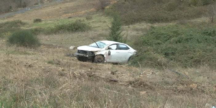 Arnavutköy’de otomobil şarampole uçtu: 2 yaralı