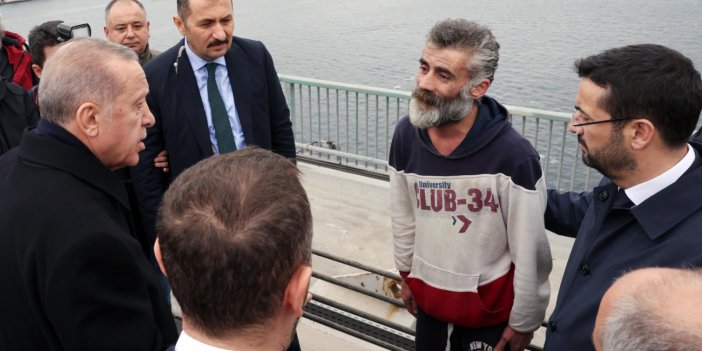 Erdoğan köprüde intihar etmek isteyen kişiyi 'ikna' etti