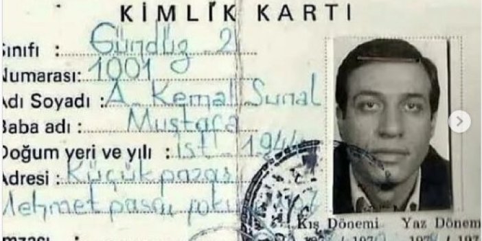 Kemal Sunal'ın bile 1978'deki Marmara Üniversitesi öğrenci kimlik kartı ortaya çıktı