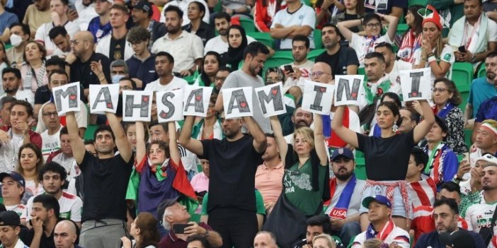İran-ABD maçına Mahsa Emini'nin adını böyle soktular. Katarlı görevlileri de İran'ın ajanlarını da atlattılar