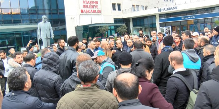 Ataşehir belediyesi önünde işçi eylemi